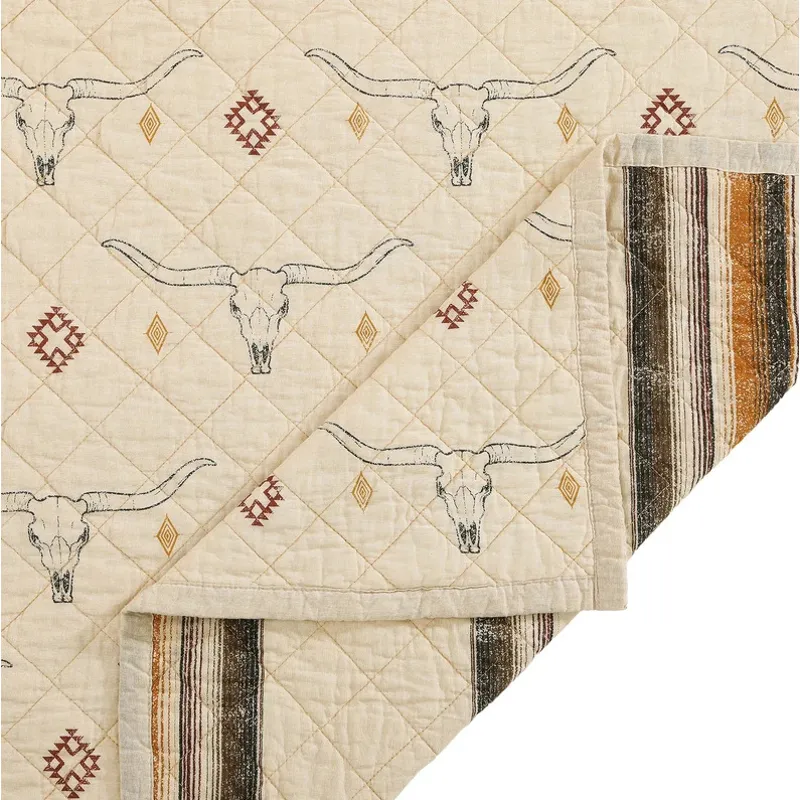 Maverick Longhorns Reversible Quilt Set