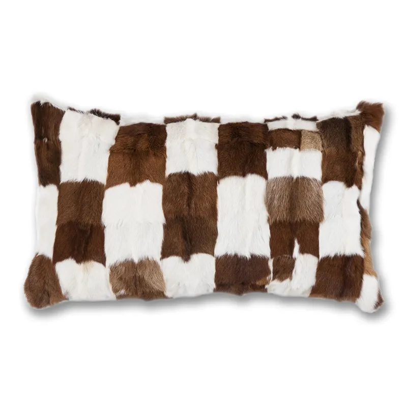 Goat Patched hide Lumbar Pillow