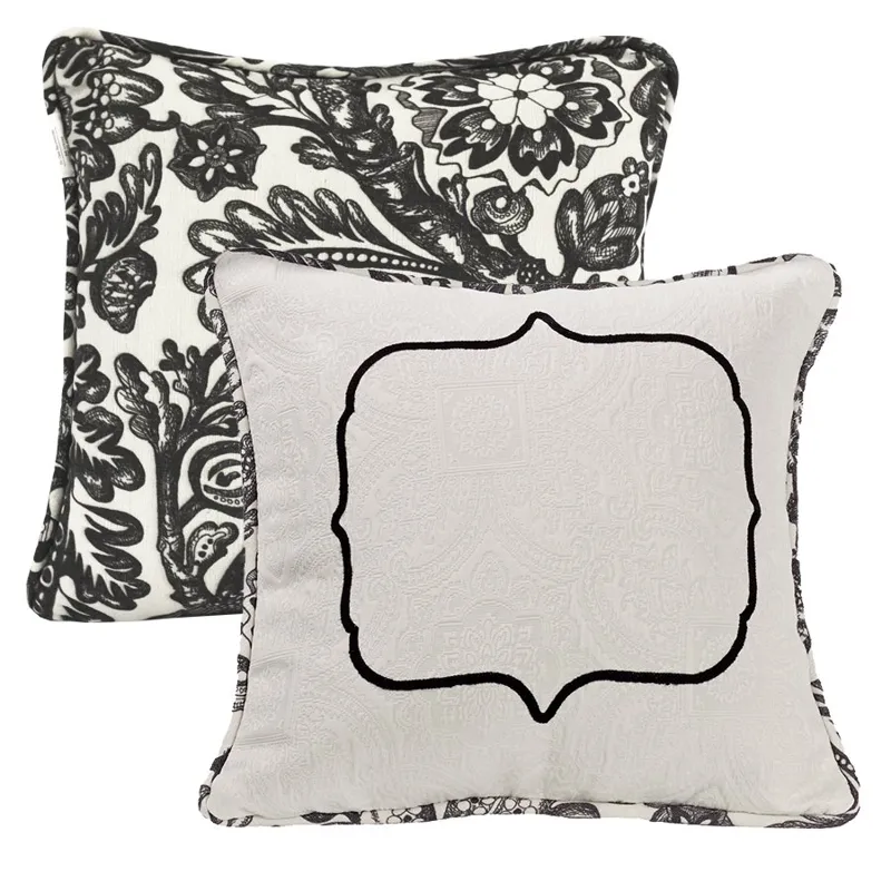 Augusta Matelasse Throw Pillow w/Embroidery Detail