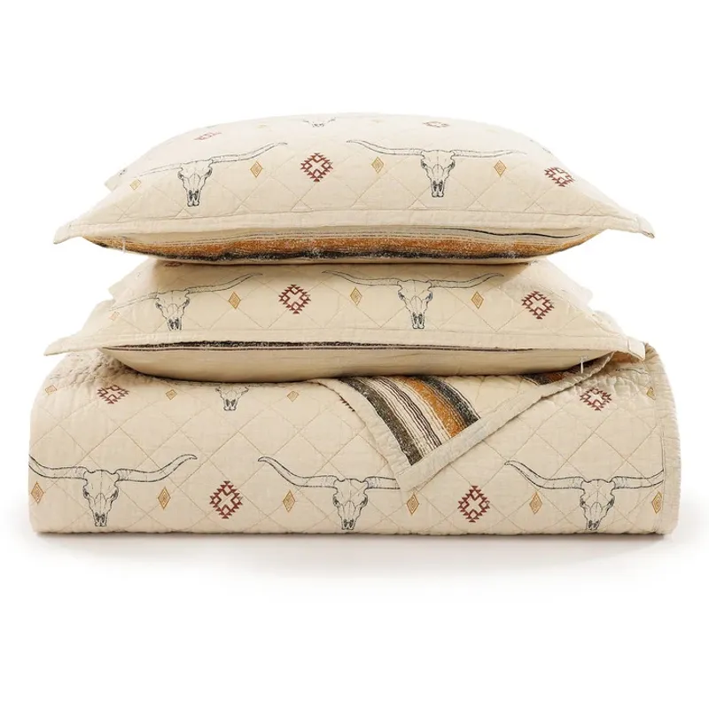Maverick Longhorns Reversible Quilt Set