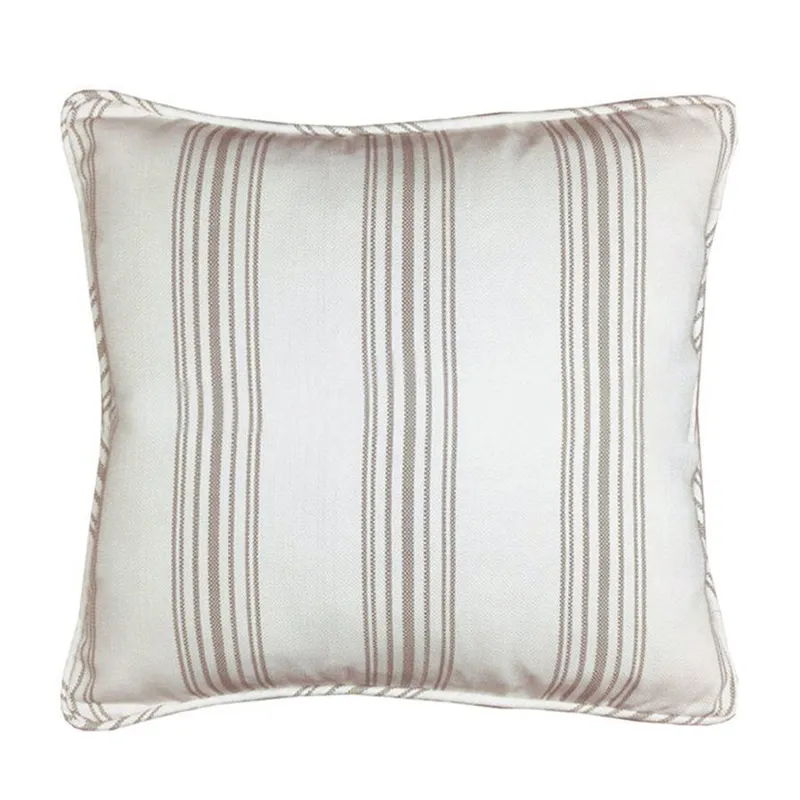 Gramercy Vintage White w/Taupe Striped Euro Sham