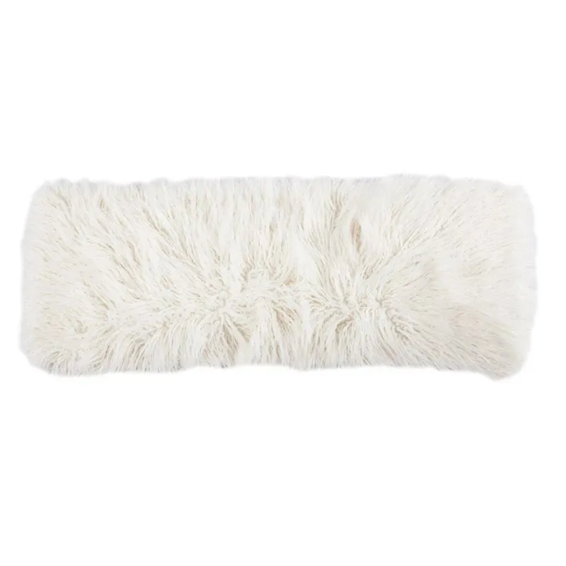 Mongolian Faux Fur Lumbar Pillow - Cream