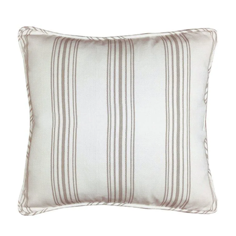 Gramercy Vintage White w/Taupe Striped Euro Sham