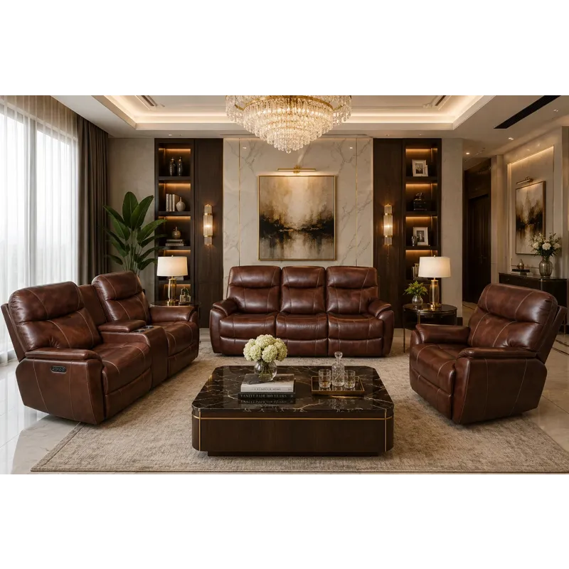 Columbia Power Reclining Leather Sofa