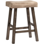 Saddle Non-Swivel Backless Counter Stool - Rustic Gray