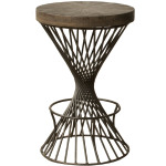 Kanister Backless Counter Stool - Walnut/Dark Pewter