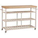 Kennon 3 Piece Kitchen Cart Set - Natural Wood Top
