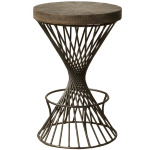 Kanister Backless Bar Stool - Walnut/Dark Pewter