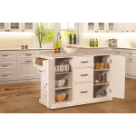 Brigham Kitchen Island in White with Granite Top