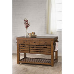 Tucan Retreat Kitchen Island with Adjustable Shelf and 3 Drawers - Antique Pine