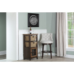 Tuscan Retreat Basket Stand with Wire Front and Two Baskets - Case Sua Two Tone Wood Finish / F
