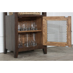 Tuscan Retreat Basket Stand with Wire Front and Two Baskets - Case Sua Two Tone Wood Finish / F