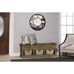 Tuscan Retreat Bench with 3 Drawers - Old World Pine