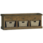 Tuscan Retreat Bench with 3 Drawers - Old World Pine