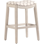 Sorella Non Swivel Backless Bar Stool - White