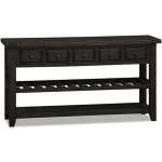 Tuscan Retreat Wine Rack Hall Table w/5 Drawers - Weathered Gray