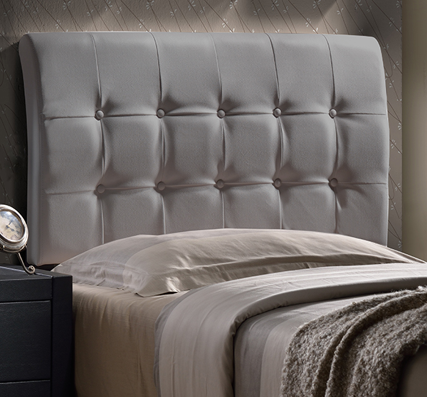 LUSSO HEADBOARD TWIN GRAY PU (FAUX LEATHER) 1945370 by Hillsdale