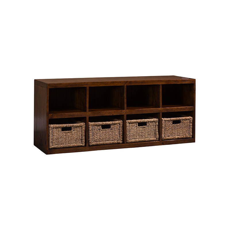 TUSCAN RETREAT ® STORAGE CUBE WITH BASKETS - OXFORD ANTIQUE PINE
