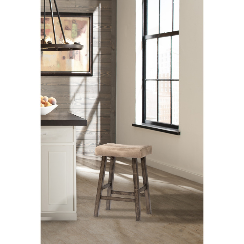 Saddle NonSwivel Backless Bar Stool Rustic Gray 4621830 by Hillsdale Furniture at Missouri
