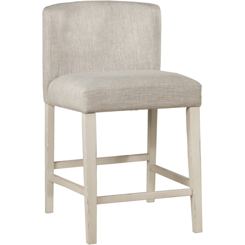 Clarion NonSwivel Wing Arm Counter Height Stool Sea White Set of 2