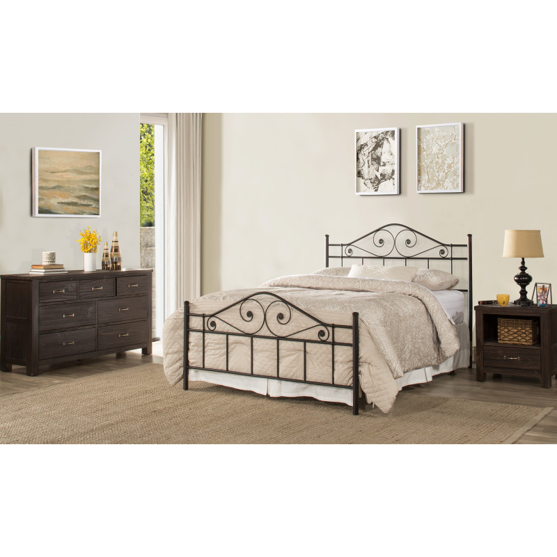 Harrison King Headboard with Rails Textured Black 1403HKR by