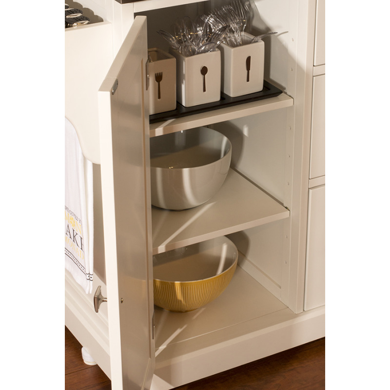 Brigham Kitchen Island in White with Granite Top