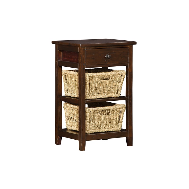 Tuscan Retreat 2 Basket Stand - Rustic Mahogany