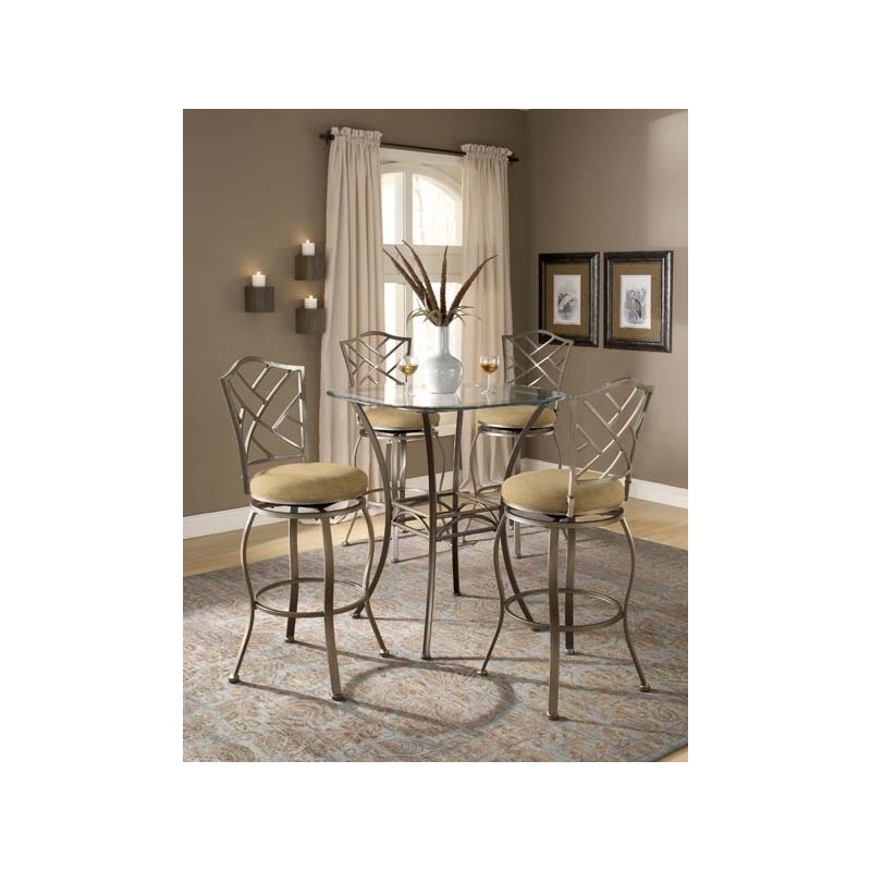 Brookside 5pc Bistro Set with Hanover Barstools
