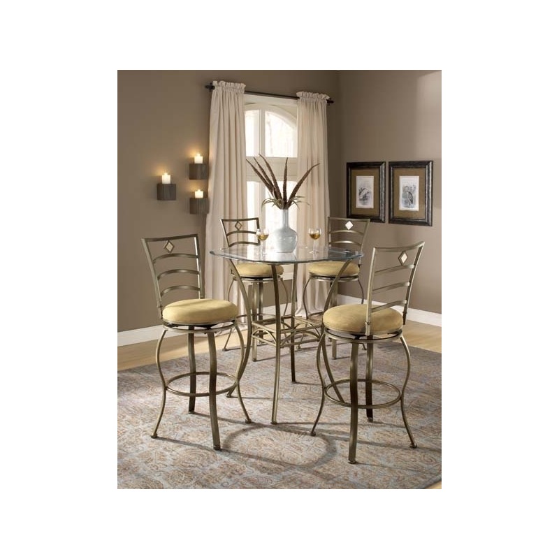 Brookside 3pc Bistro Set with Marin Barstools