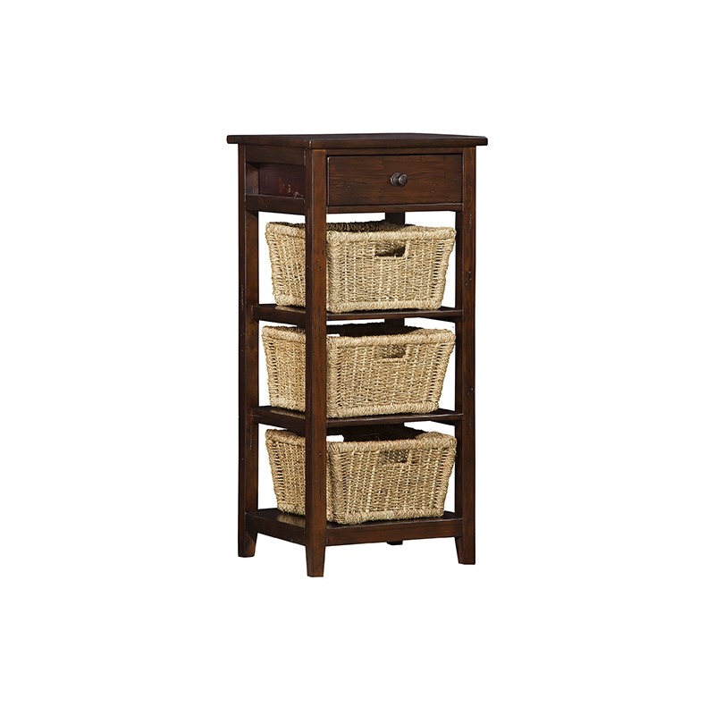 Tuscan Retreat 3 Basket Stand - Rustic Mahogany