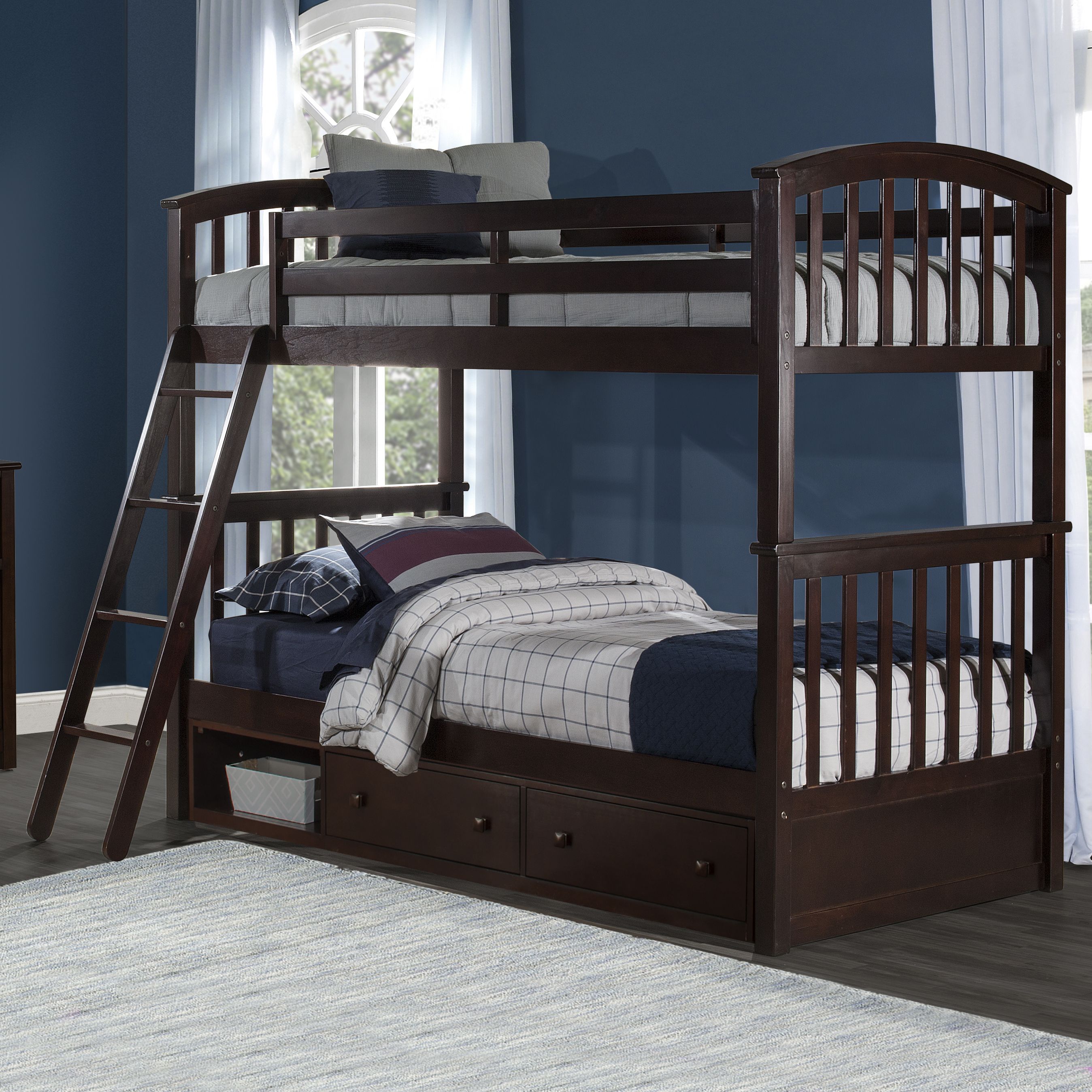 finley bunk bed frame with storage