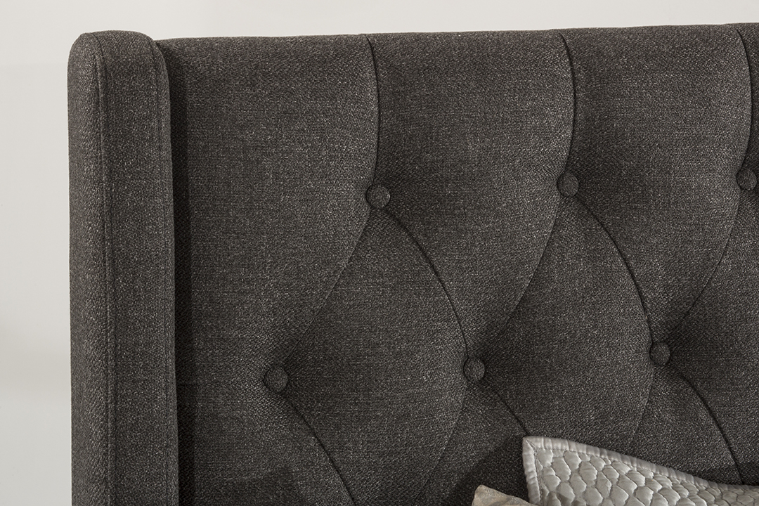 Churchill King Bed Onyx Linen 2299672+2315650+680 by Hillsdale