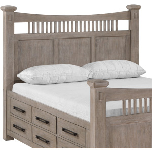 Mission Oak Queen Headboard - Taupe