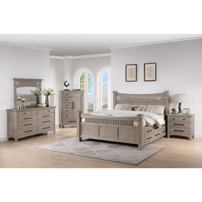 Mission Oak Queen Storage Bed - Thumbnail 3