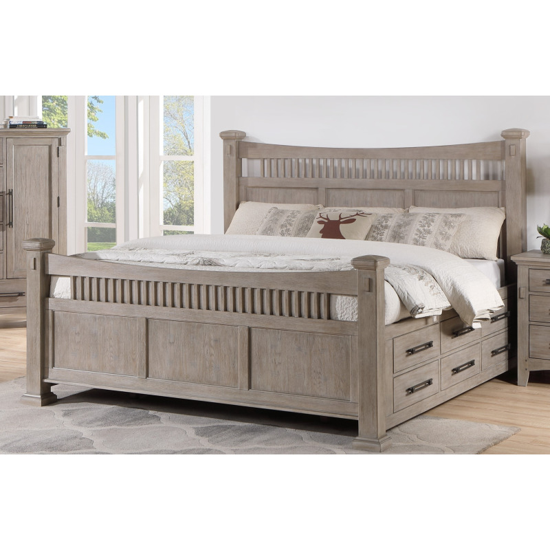 Mission Oak Queen Storage Bed - Thumbnail 2