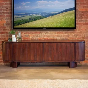 Athena 79" Media Cabinet in Aged Mahogany