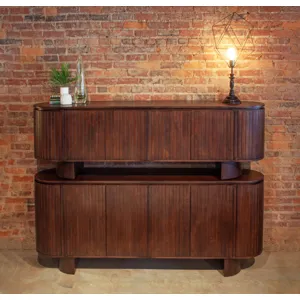 Athena 79" Media Cabinet in Aged Mahogany