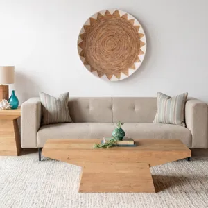 Anvil 58" Coffee Table in Natural Oak