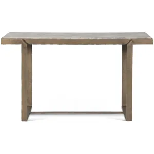 Argos 52" Console Table with Capri Beige Marble Top and Antique Brass Base