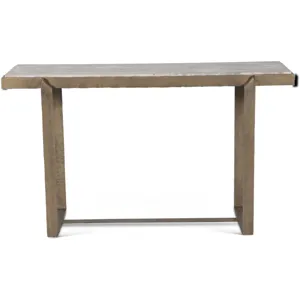 Argos 52" Console Table with Capri Beige Marble Top and Antique Brass Base