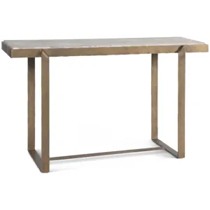 Argos 52" Console Table with Capri Beige Marble Top and Antique Brass Base