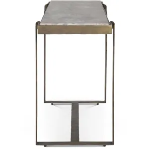 Argos 52" Console Table with Capri Beige Marble Top and Antique Brass Base