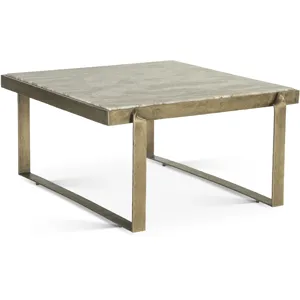 Argos 32" Coffee Table with Marble and Antique Brass