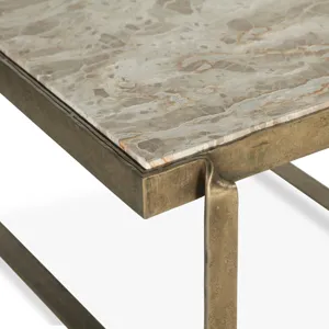 Argos 32" Coffee Table with Marble and Antique Brass