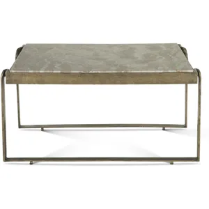 Argos 32" Coffee Table with Marble and Antique Brass