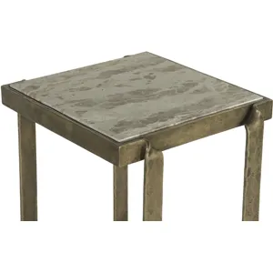 Argos 20" Side Table with Marble and Antique Brass