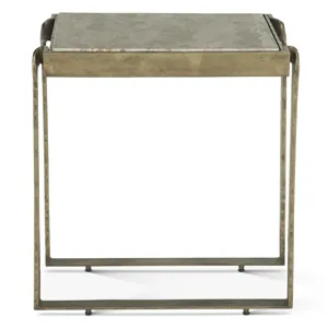 Argos 20" Side Table with Marble and Antique Brass
