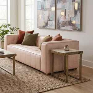 Argos 20" Side Table with Marble and Antique Brass