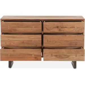 Aspen 58" Six Drawer Dresser in Smoked Acacia