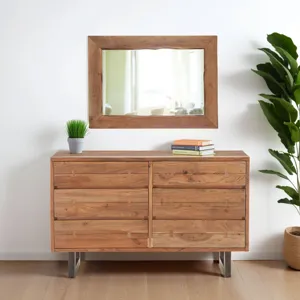 Aspen 58" Six Drawer Dresser in Smoked Acacia